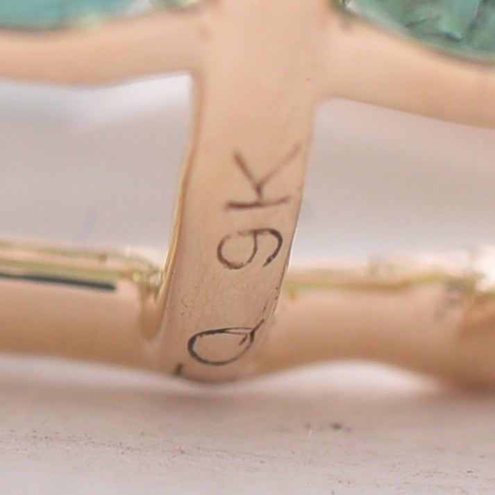 5.10 Ct Pear Aquamarine 9K Gold Pendant - 5