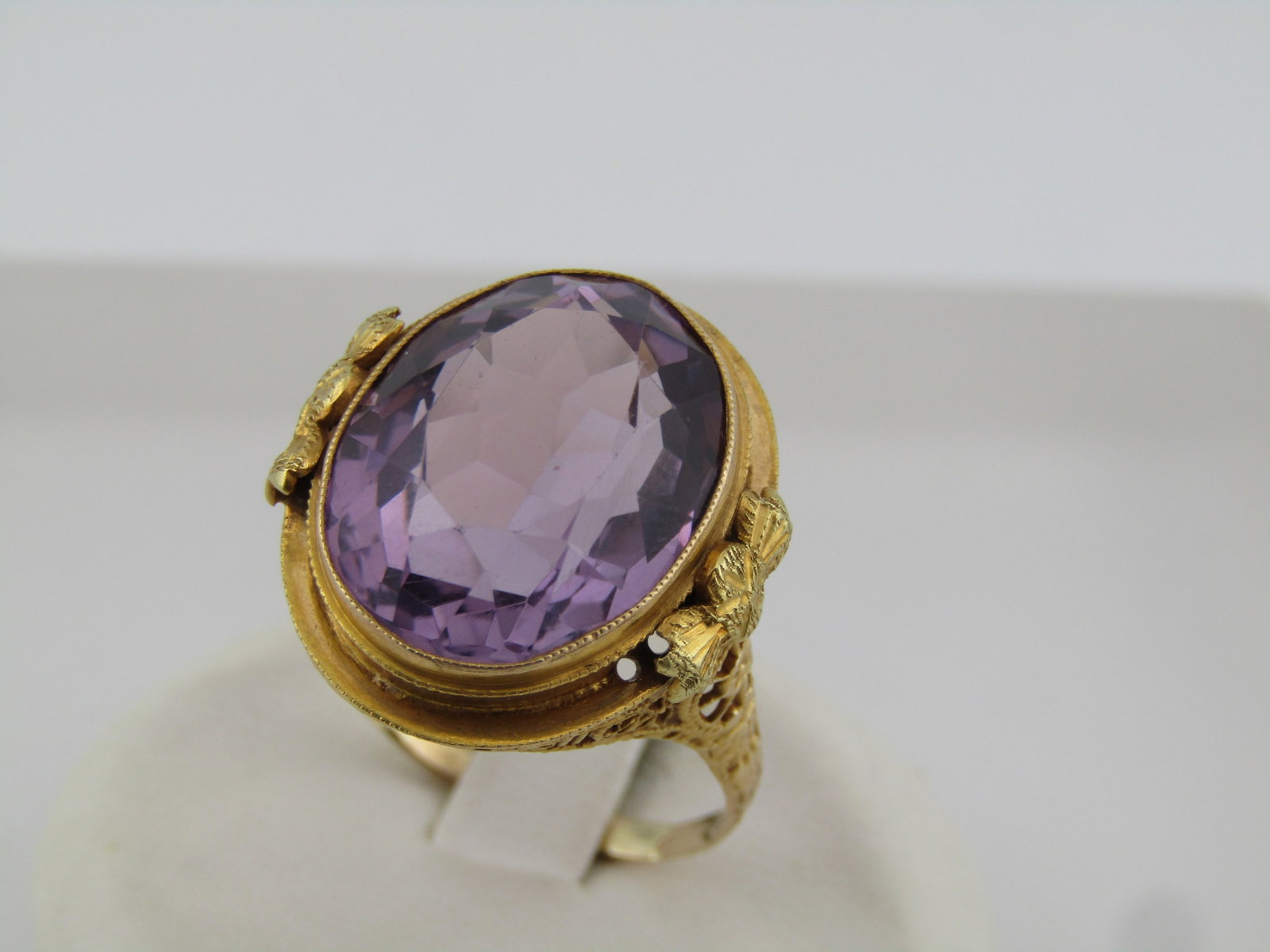 Antique Edwardian 14kt Amethyst Ring, Sz. 10, 11.45 TCW - 2