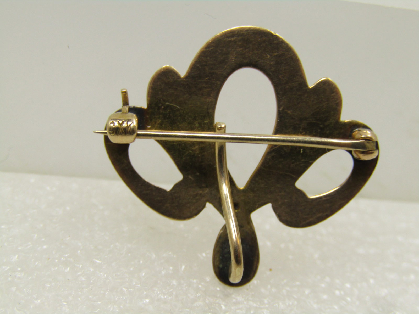 Vintage 10kt Watch Holder Brooch, 1920's, Signed - 3