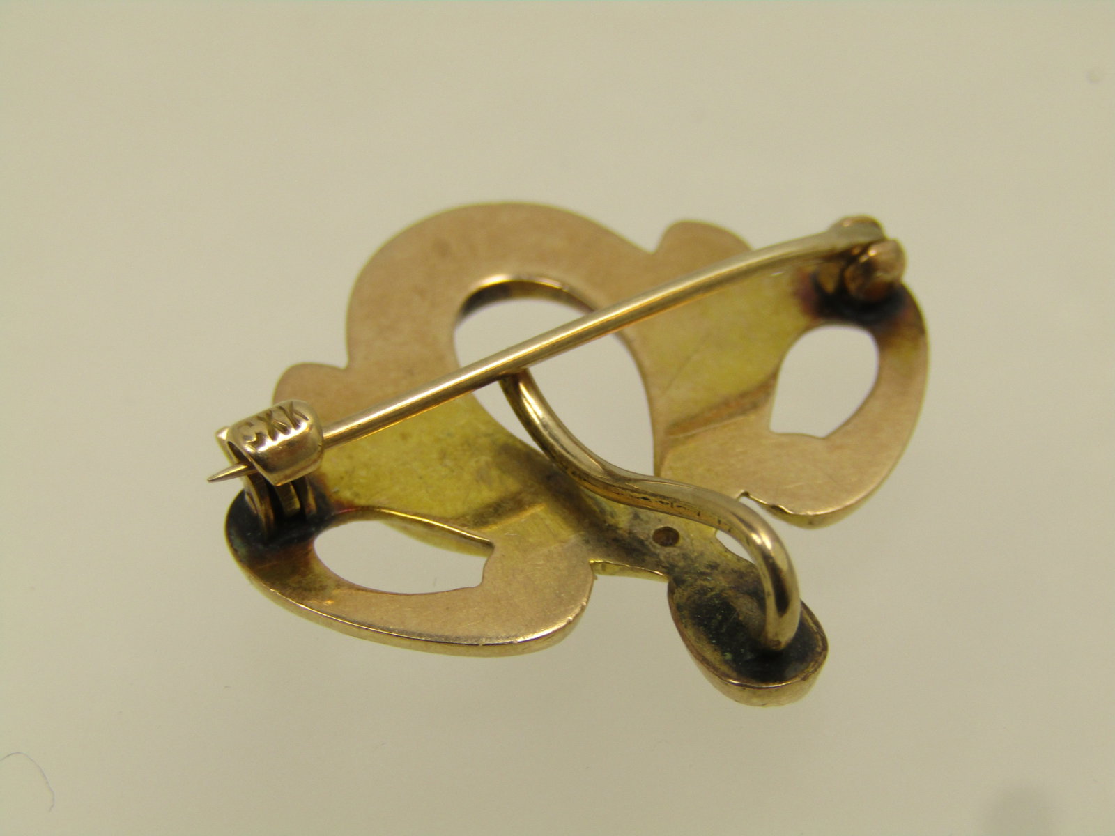 Vintage 10kt Watch Holder Brooch, 1920's, Signed - 6