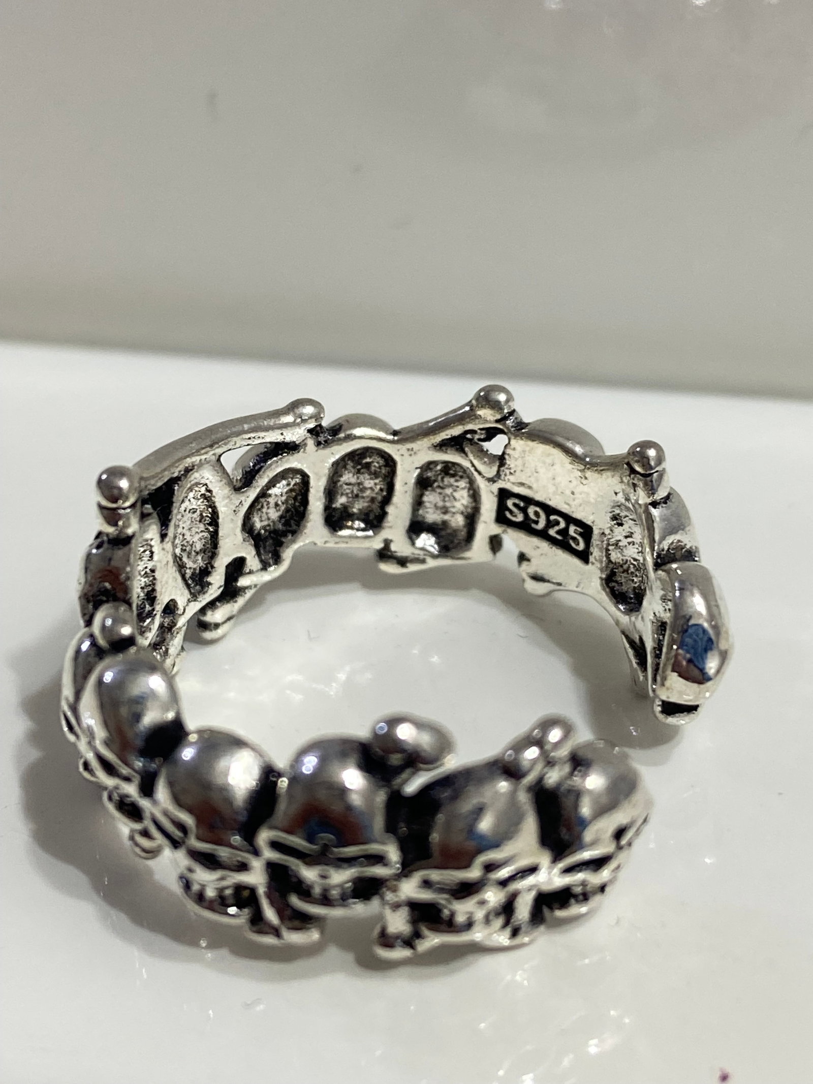 925 silver skulls Gothic ring - 2