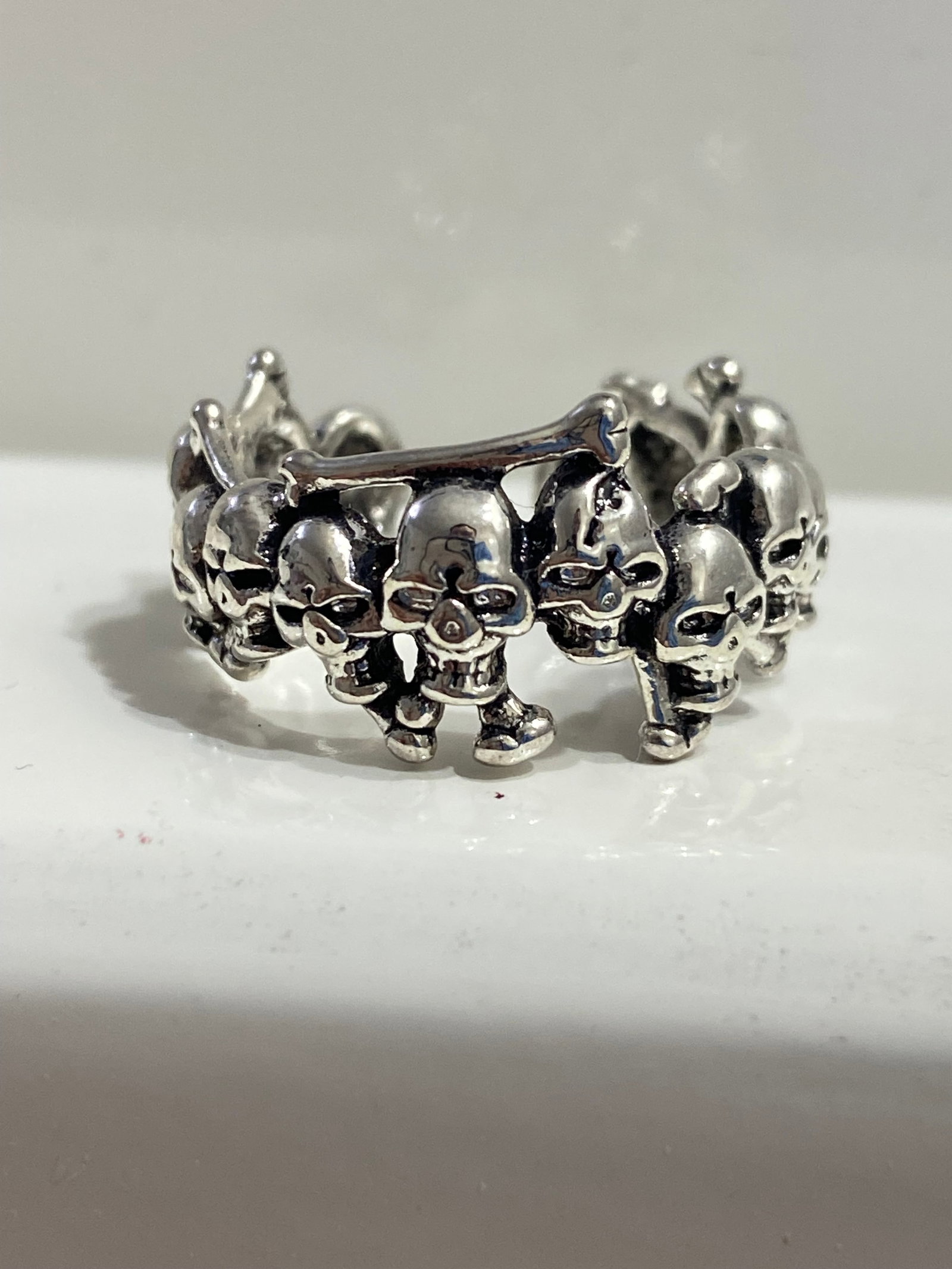 925 silver skulls Gothic ring - 4