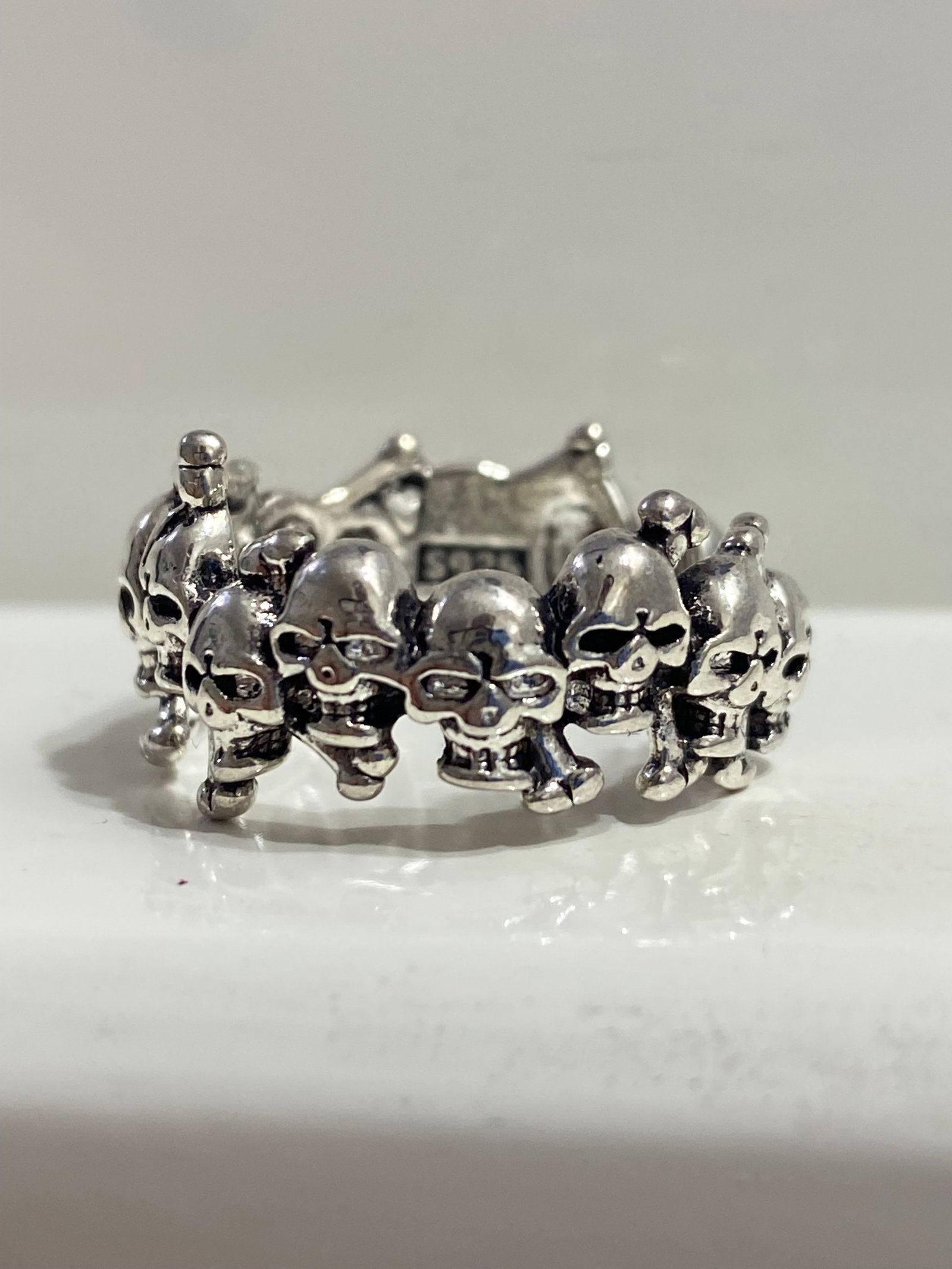 925 silver skulls Gothic ring - 5
