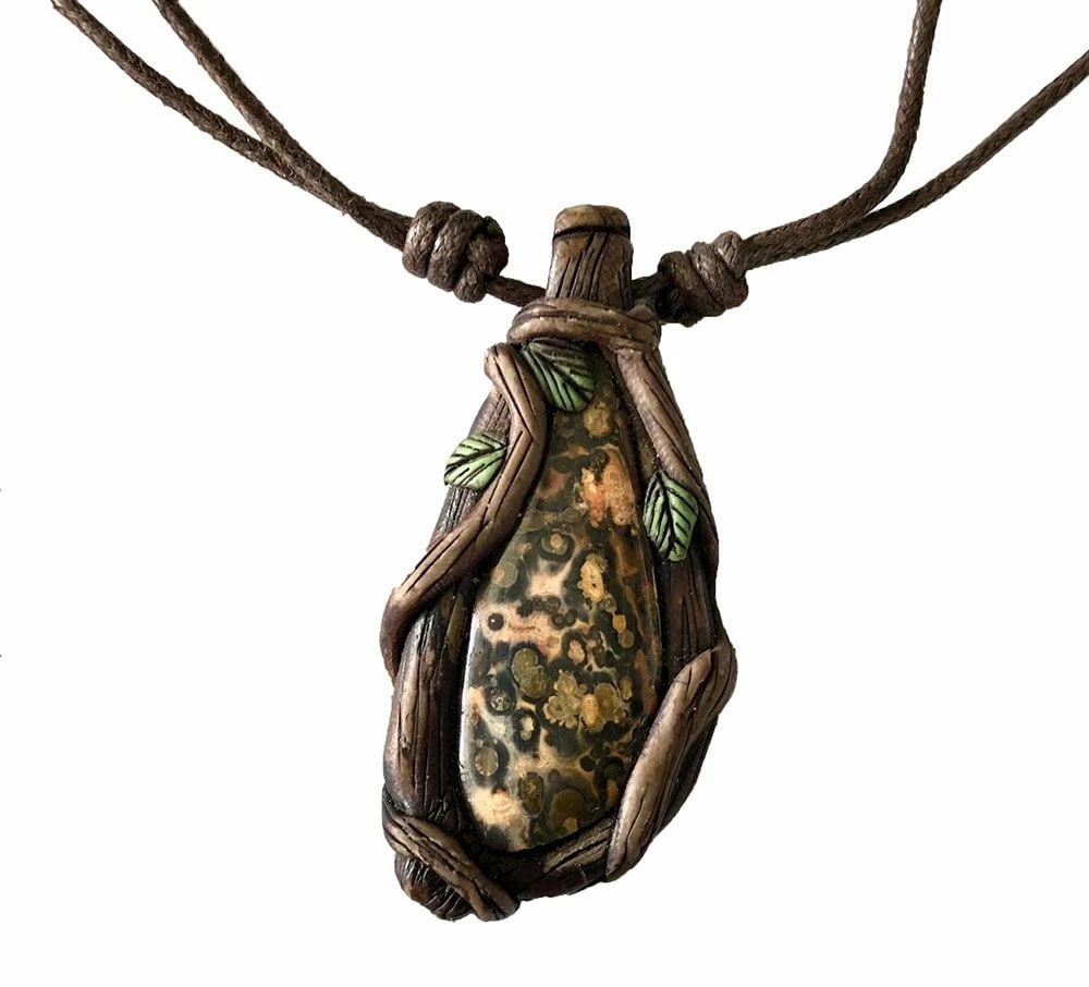 New Polymer Clay Brown Artisan Hand Made Necklace - 3