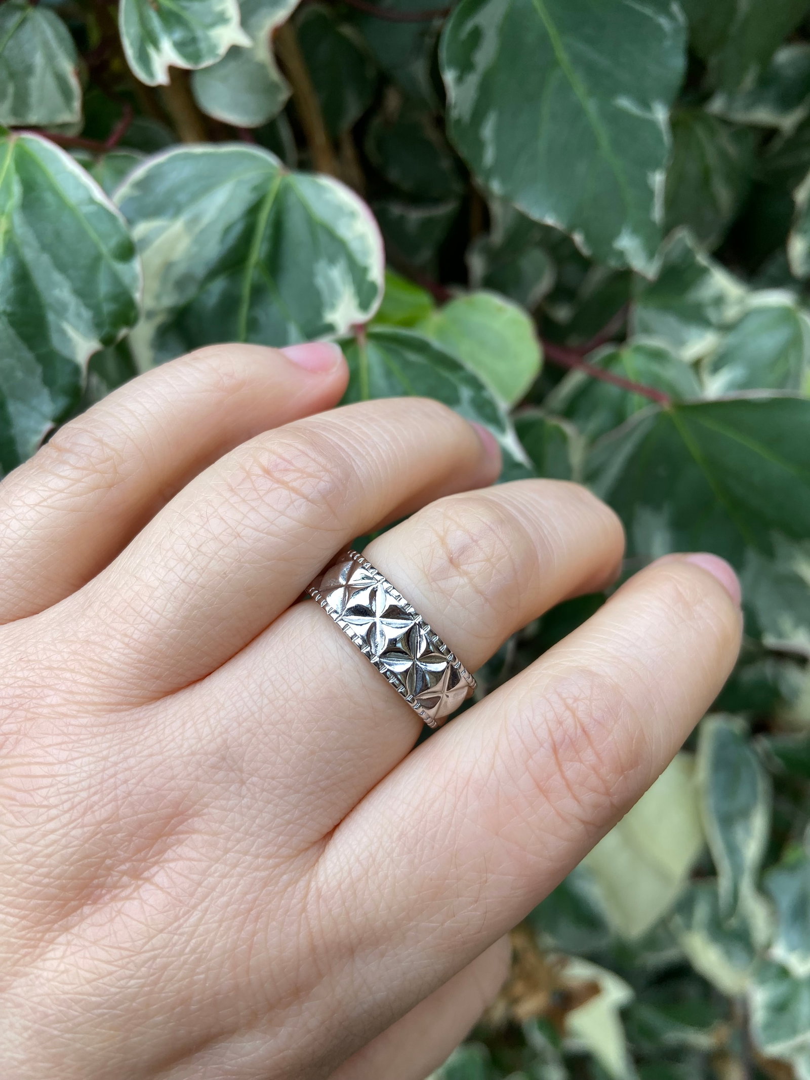 Vintage ribbed plaid ring - 2