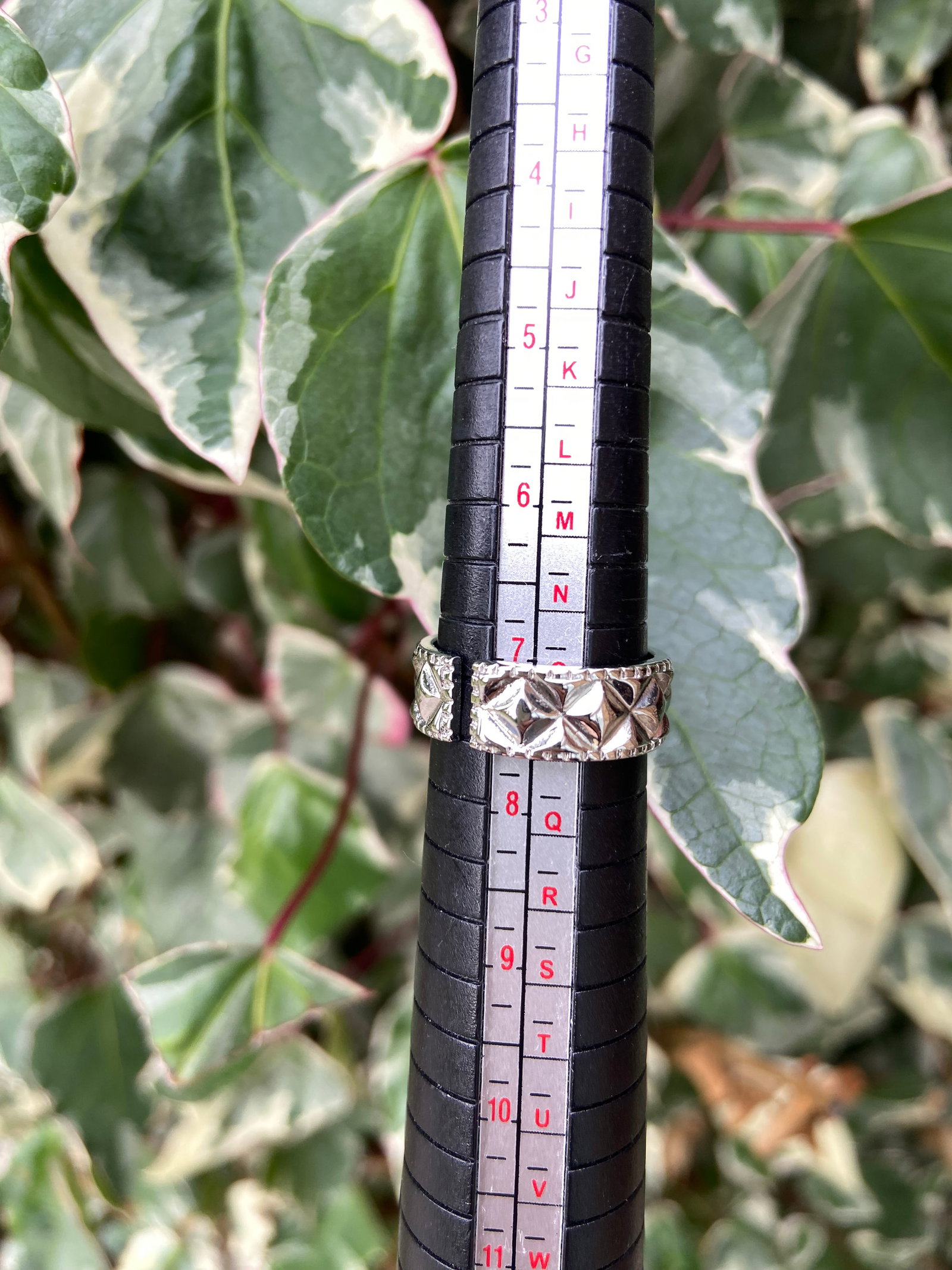 Vintage ribbed plaid ring - 8