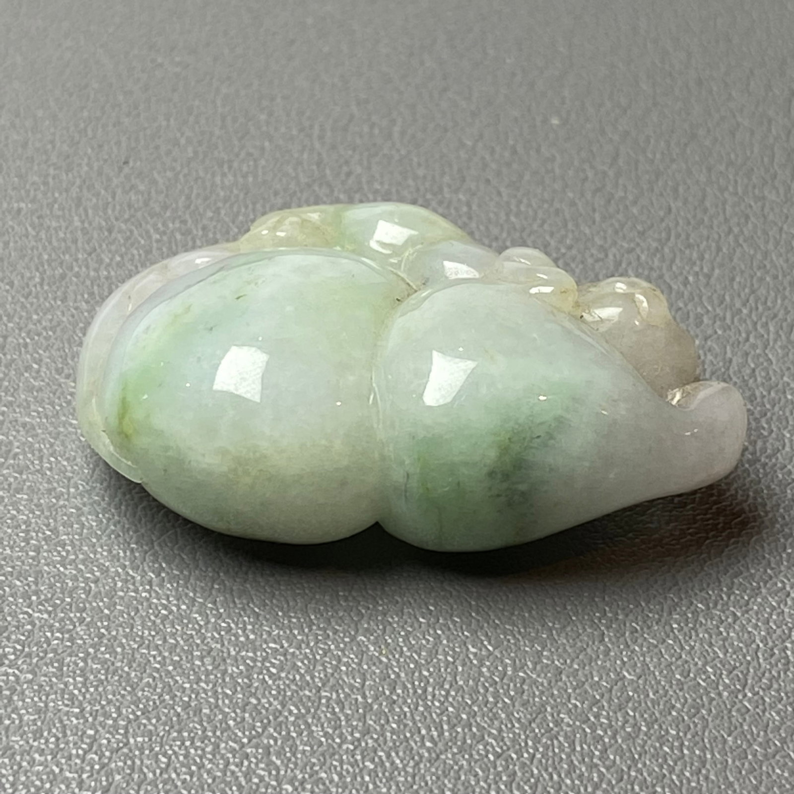 Antique Chinese Natural Jadeite Jade Carved Gourd and Mythical Creature - 6