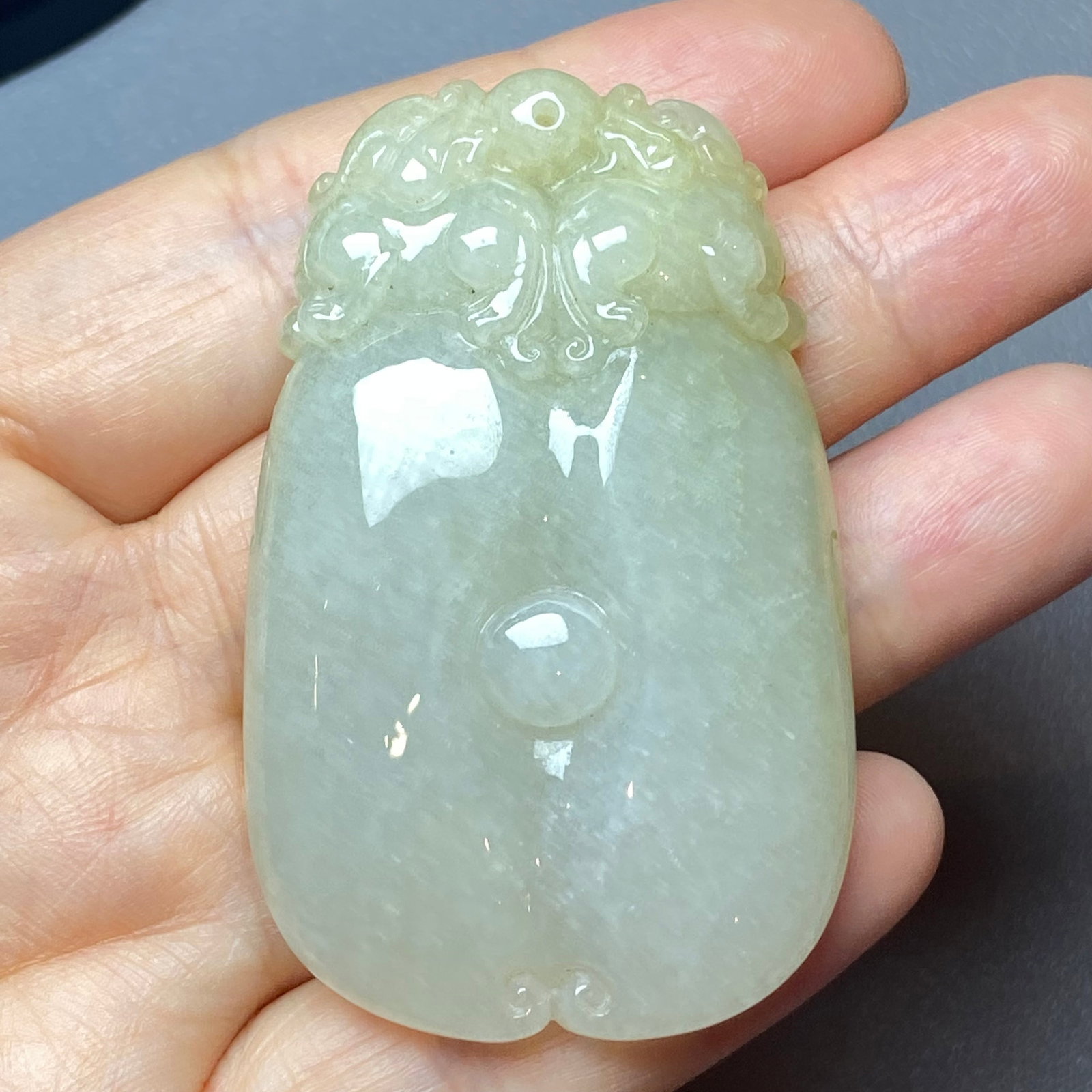 Antique Chinese Natual Yellow White Icy Jadeite Jade carved Double Foo Dogs Ruyi Statue - 11