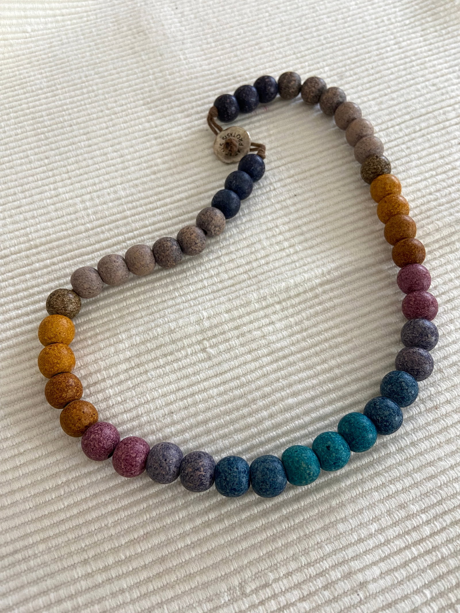 Aegean Sunset Multicolour Clay Ombre Bead Necklace - 2