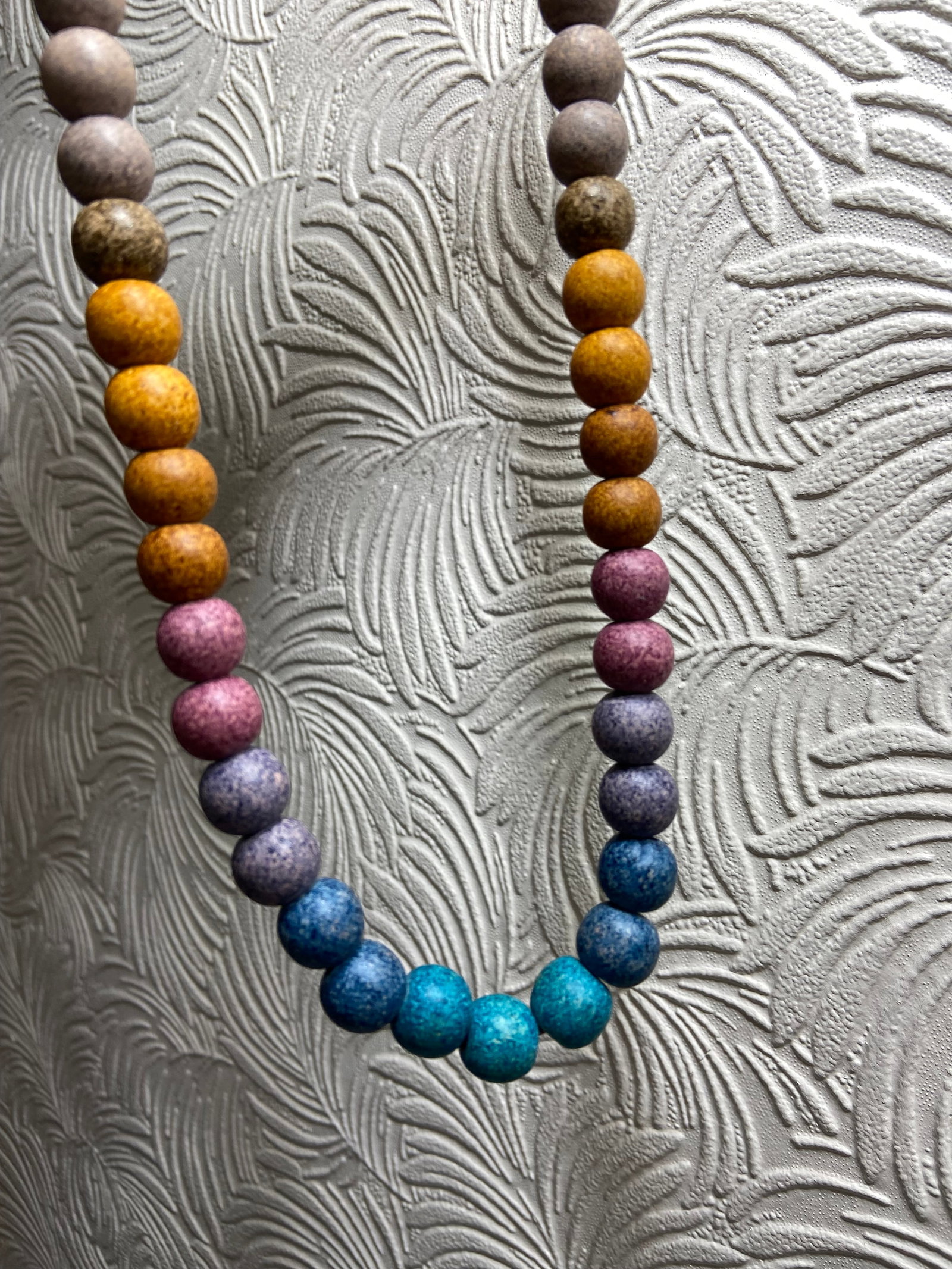 Aegean Sunset Multicolour Clay Ombre Bead Necklace - 5
