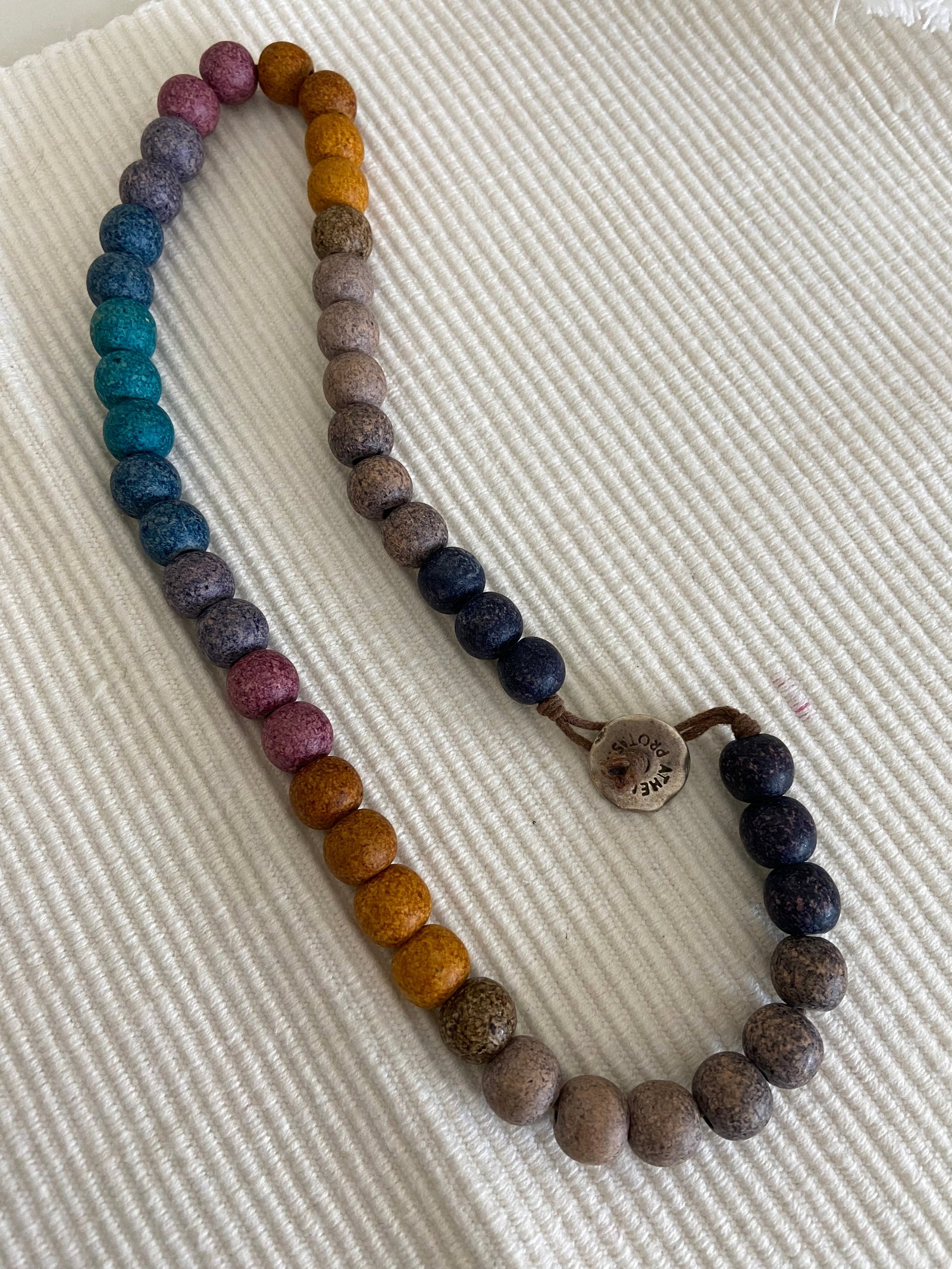Aegean Sunset Multicolour Clay Ombre Bead Necklace - 8