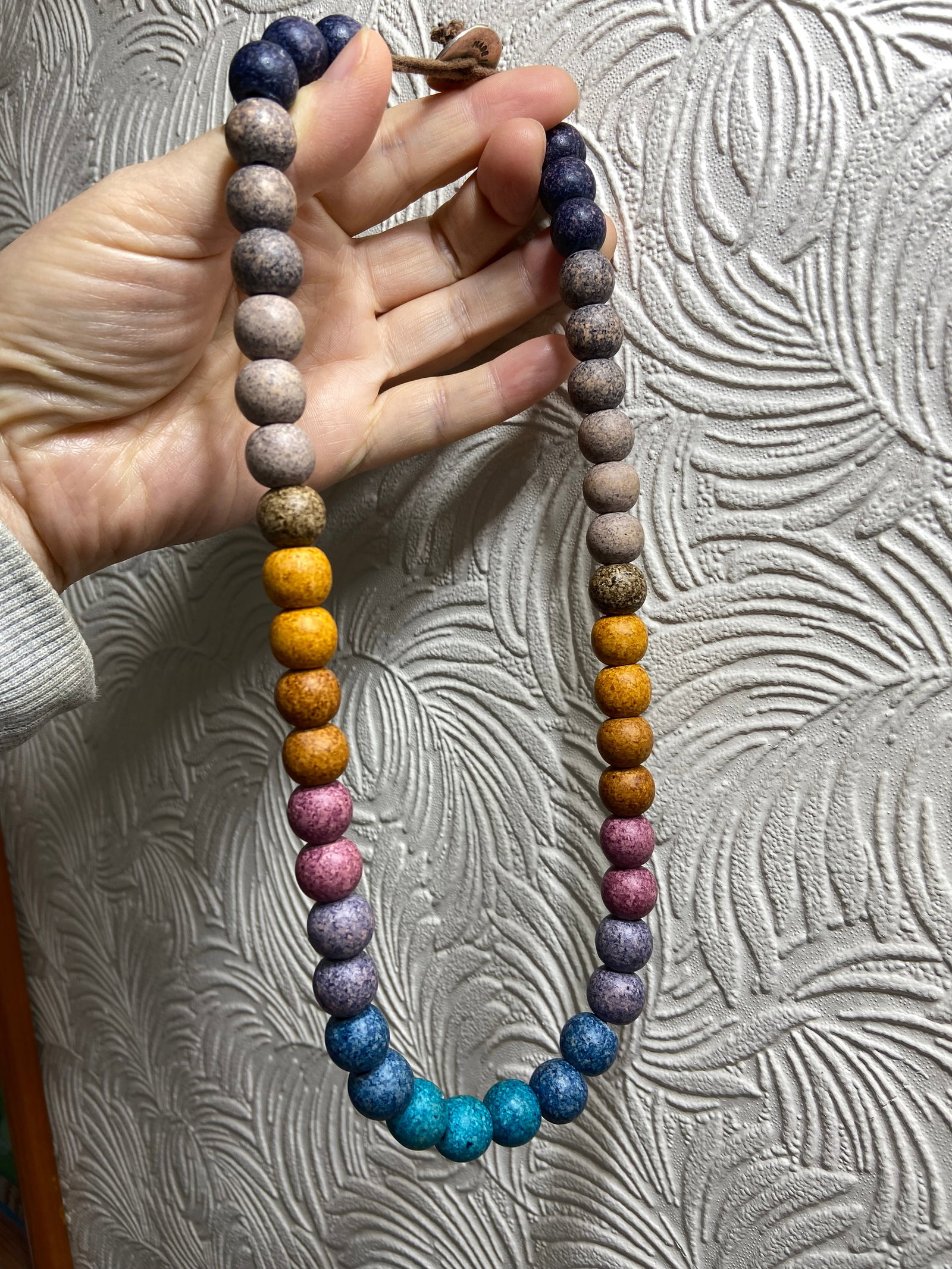 Aegean Sunset Multicolour Clay Ombre Bead Necklace - 9