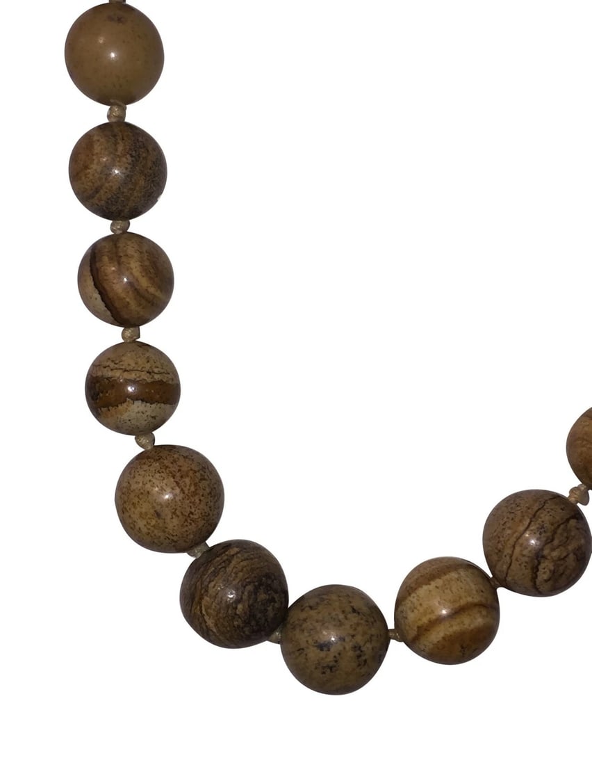 Picture Jasper Graduated Bead Necklace - 4