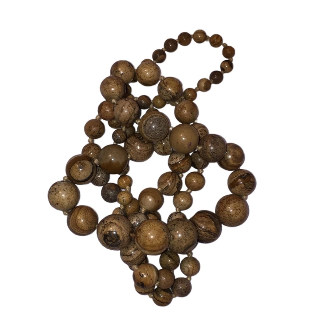 Picture Jasper Graduated Bead Necklace - 5