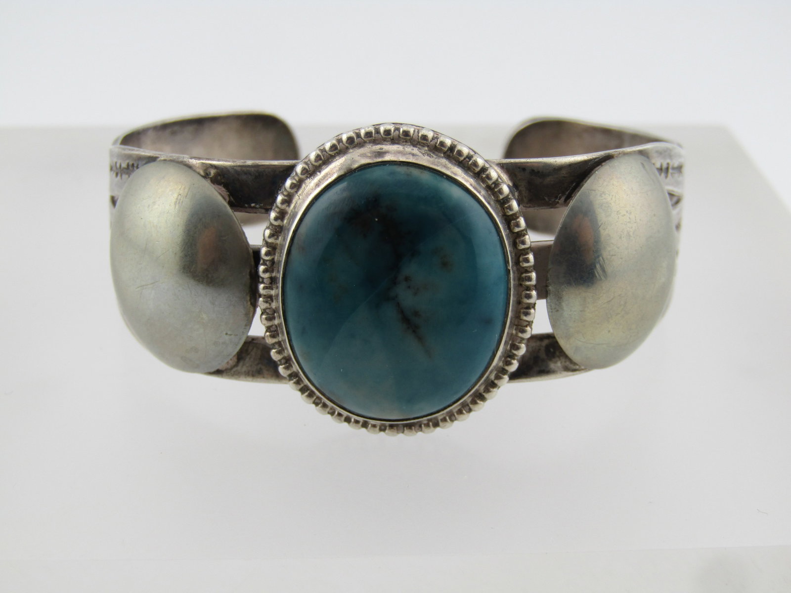Vintage Sterling Southwestern Azurite Cuff Bracelet, 6.75, 1970's-1980's (1 of 7)