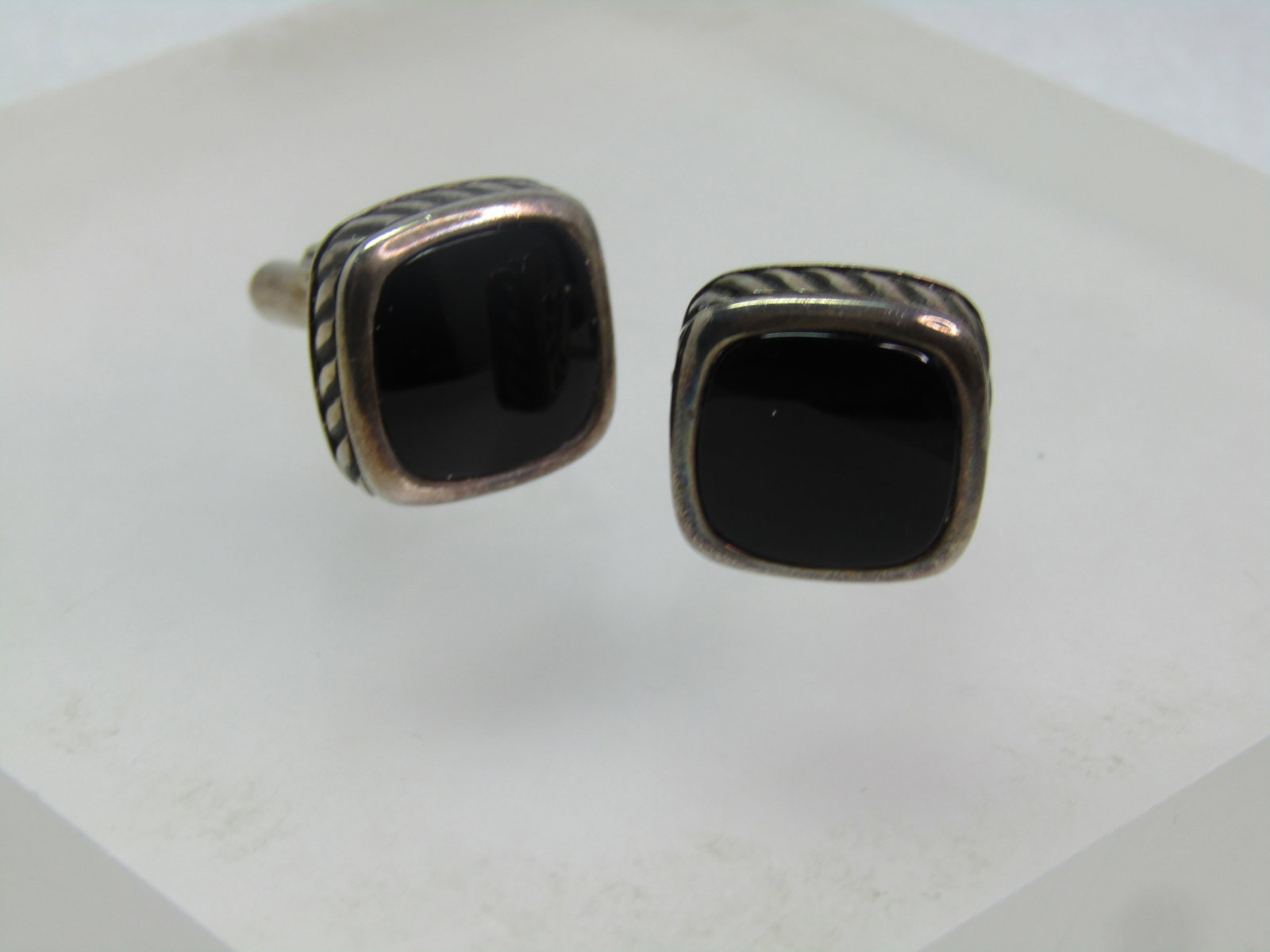 Vintage Sterling David Yurman Onyx Cufflinks, 1980's-1990's (1 of 6)