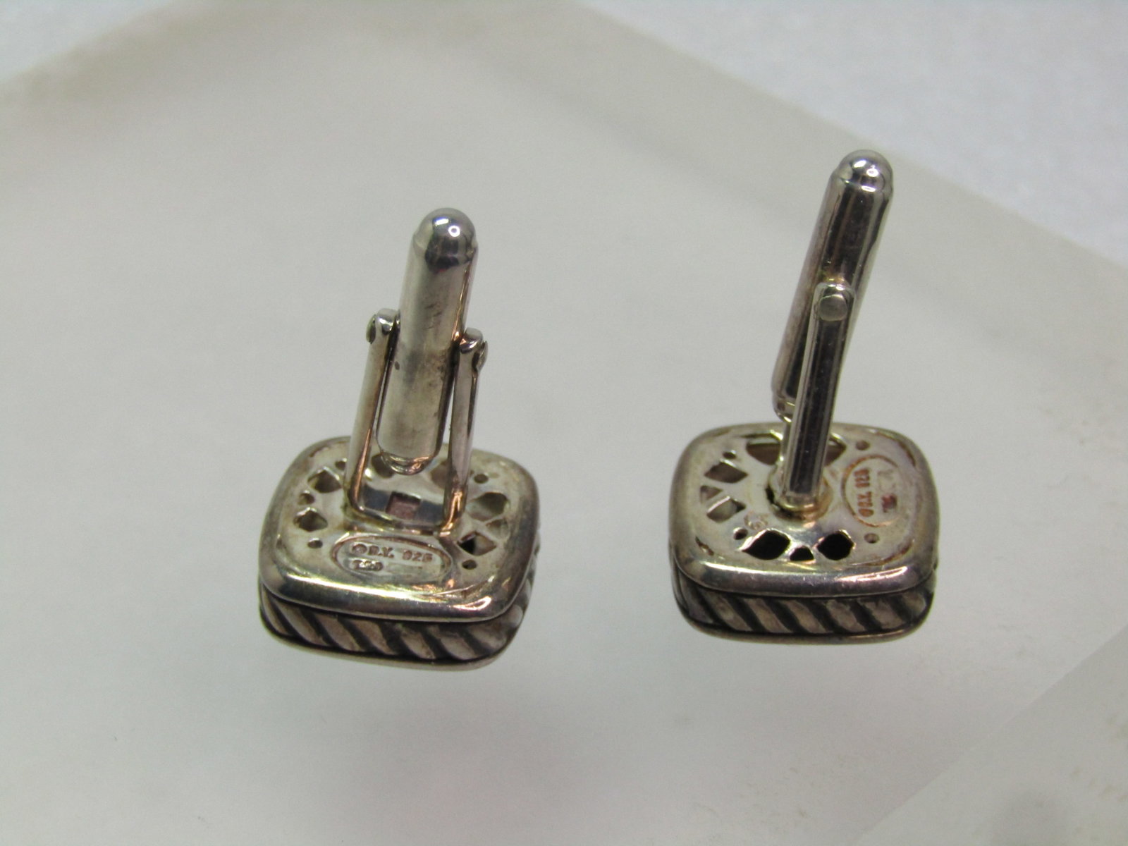 Vintage Sterling David Yurman Onyx Cufflinks, 1980's-1990's - 5