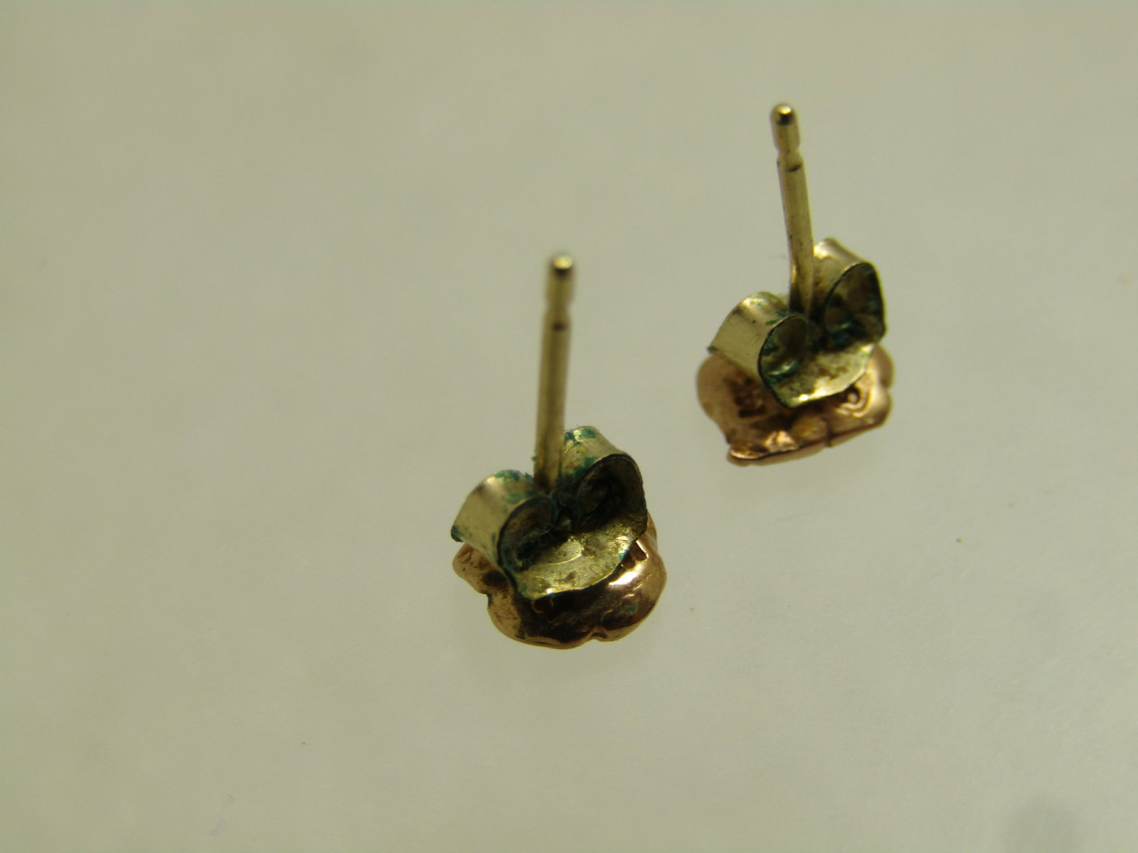 Vintage 14kt Gold Rose Earrings, Studs, Signed MA, 1980's - 7