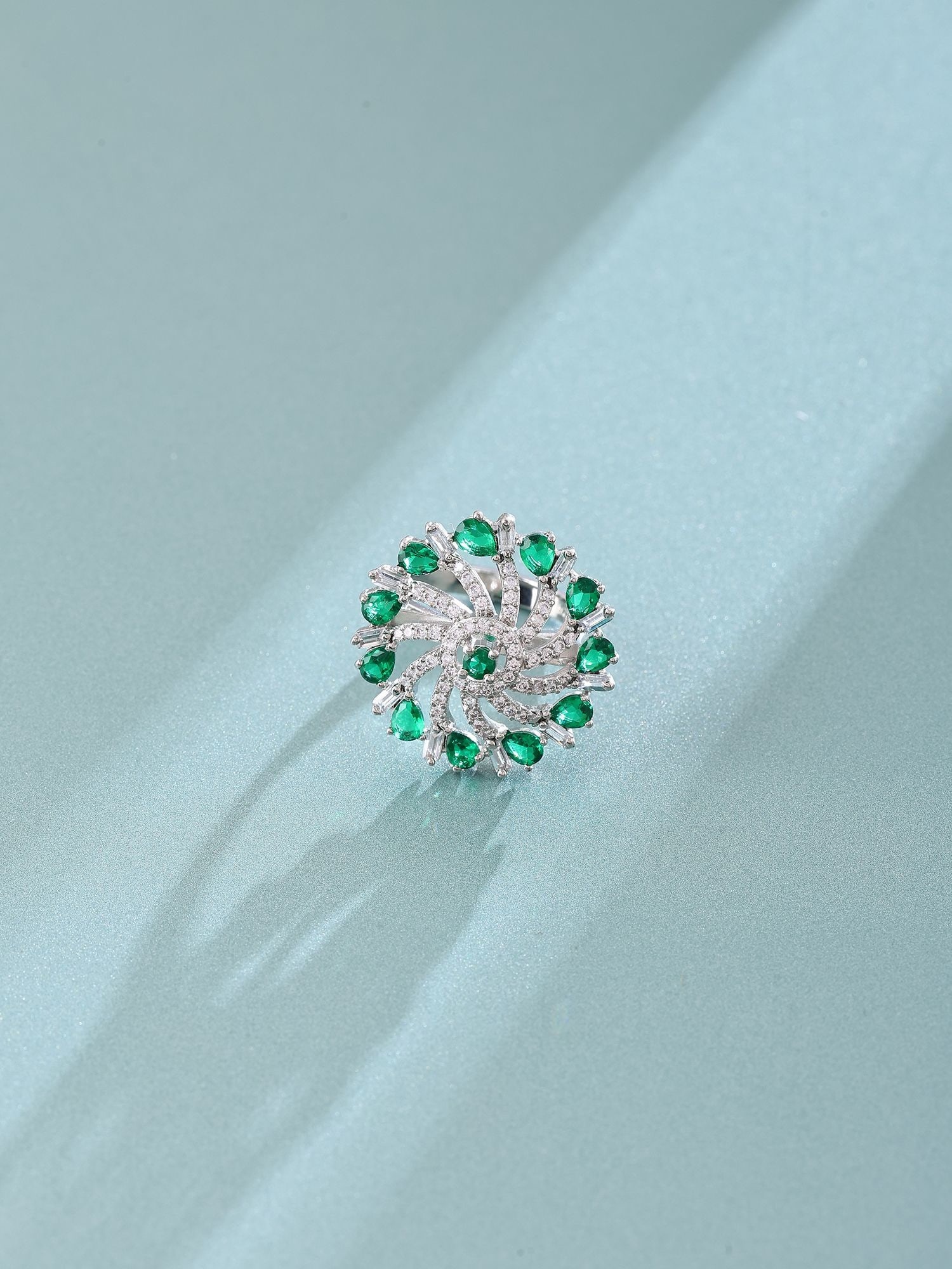 Sterling Silver Floral Radiance Ring with Zircon Accents: Title:Sterling Silver Floral Radiance Ring with Zircon Accents Reference:itemcode : JA0496 Reserve: $76.00 Shipping: Domestic: Shipping rates are determined by destination International: Foreign