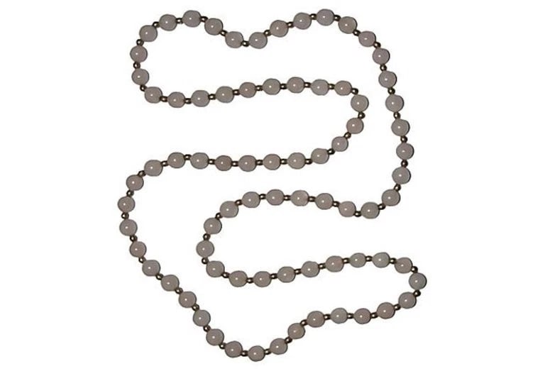 Rose Quartz Silver Plated Bead Necklace - 3