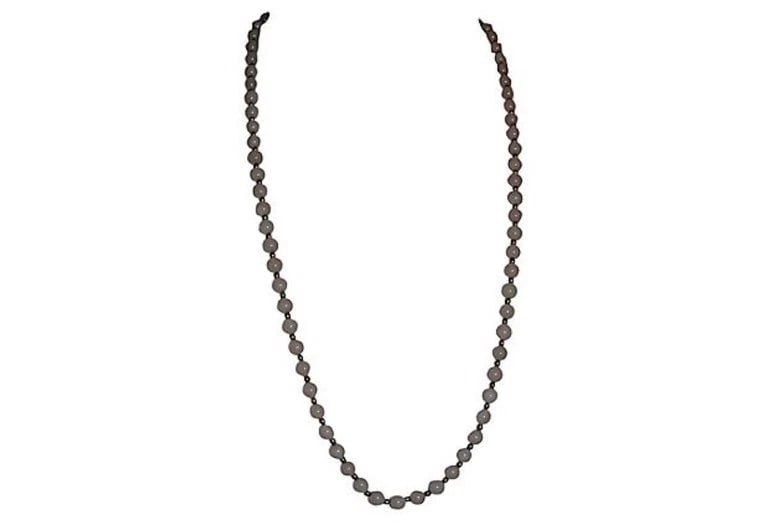 Rose Quartz Silver Plated Bead Necklace - 4