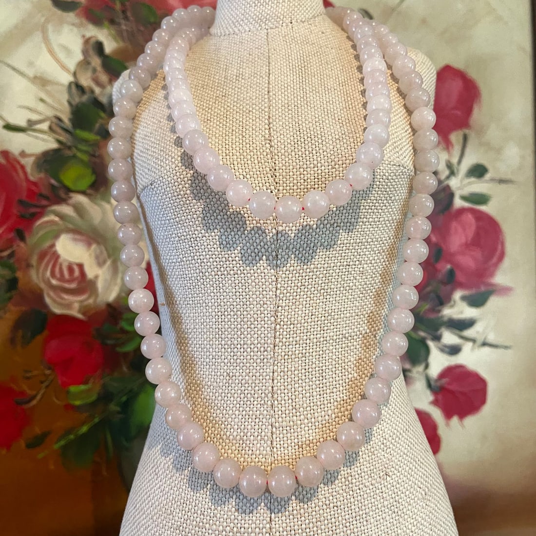Exquisite Chinese Vintage Grade A icy jadeite jade beads necklace (1 of 9)