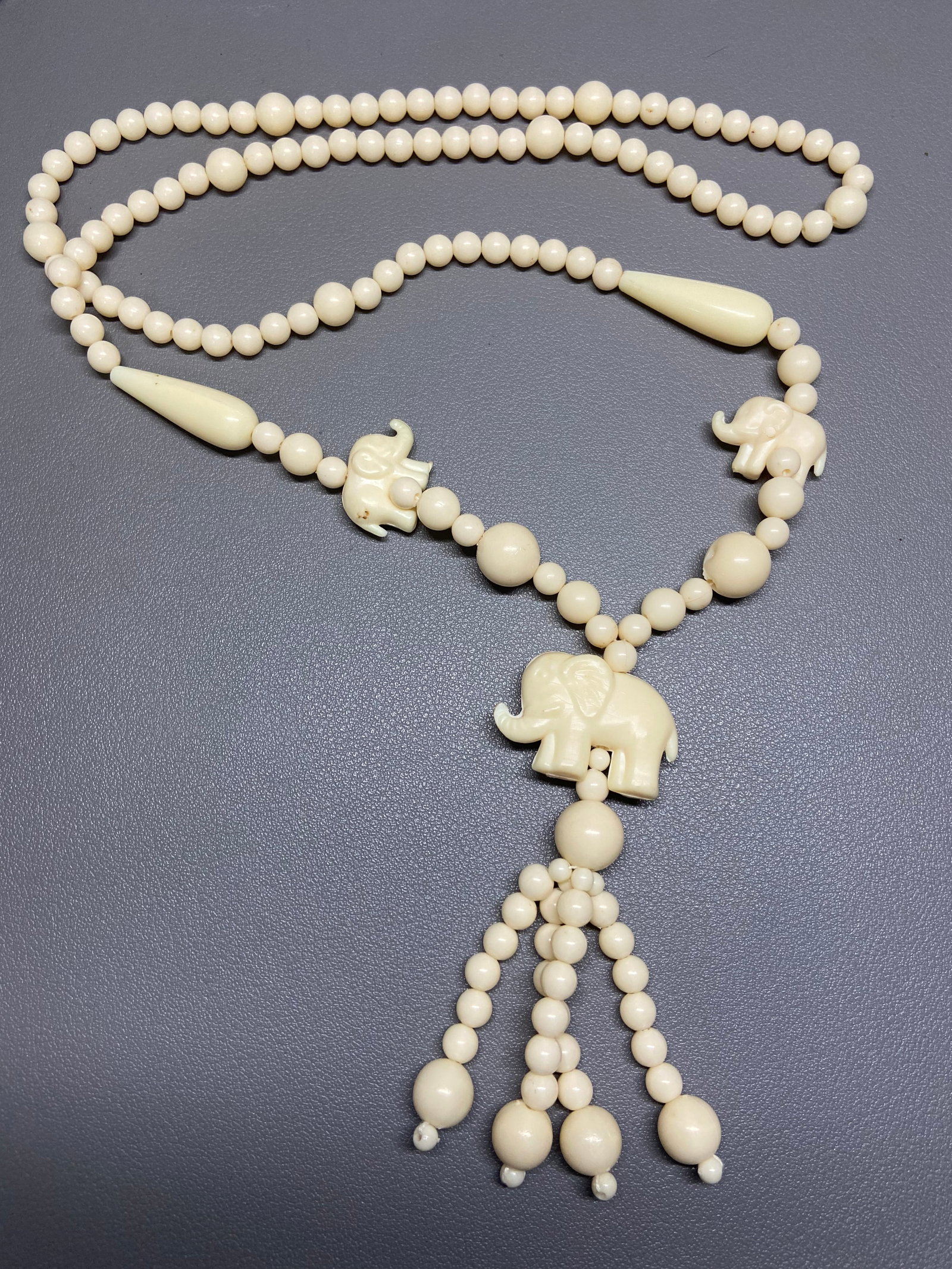 Vintage Celluloid Elephant Sweater Necklace (1 of 5)