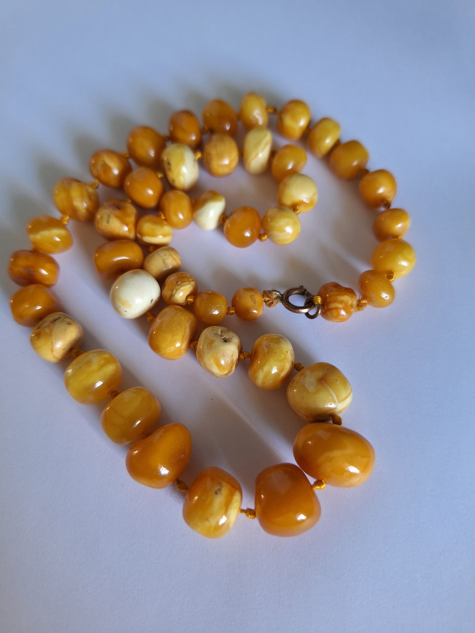 Antique Art Deco Vintage Yellow Amber Necklace - 4