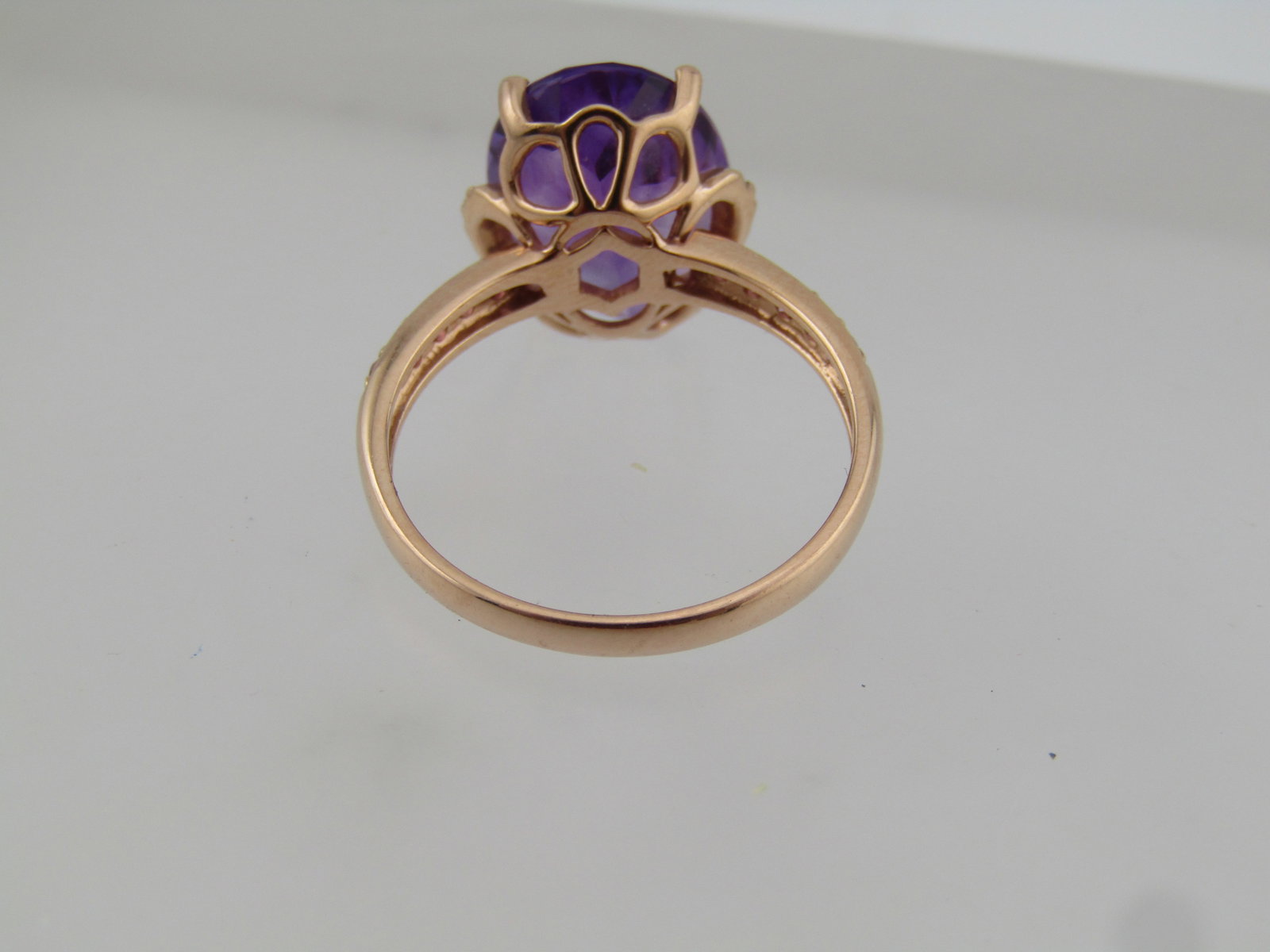 14kt Rose Gold Amethyst, Pink Sapphire & Diamond Ring, Sz, 7.5, 5 TCW, Signed Lali - 5