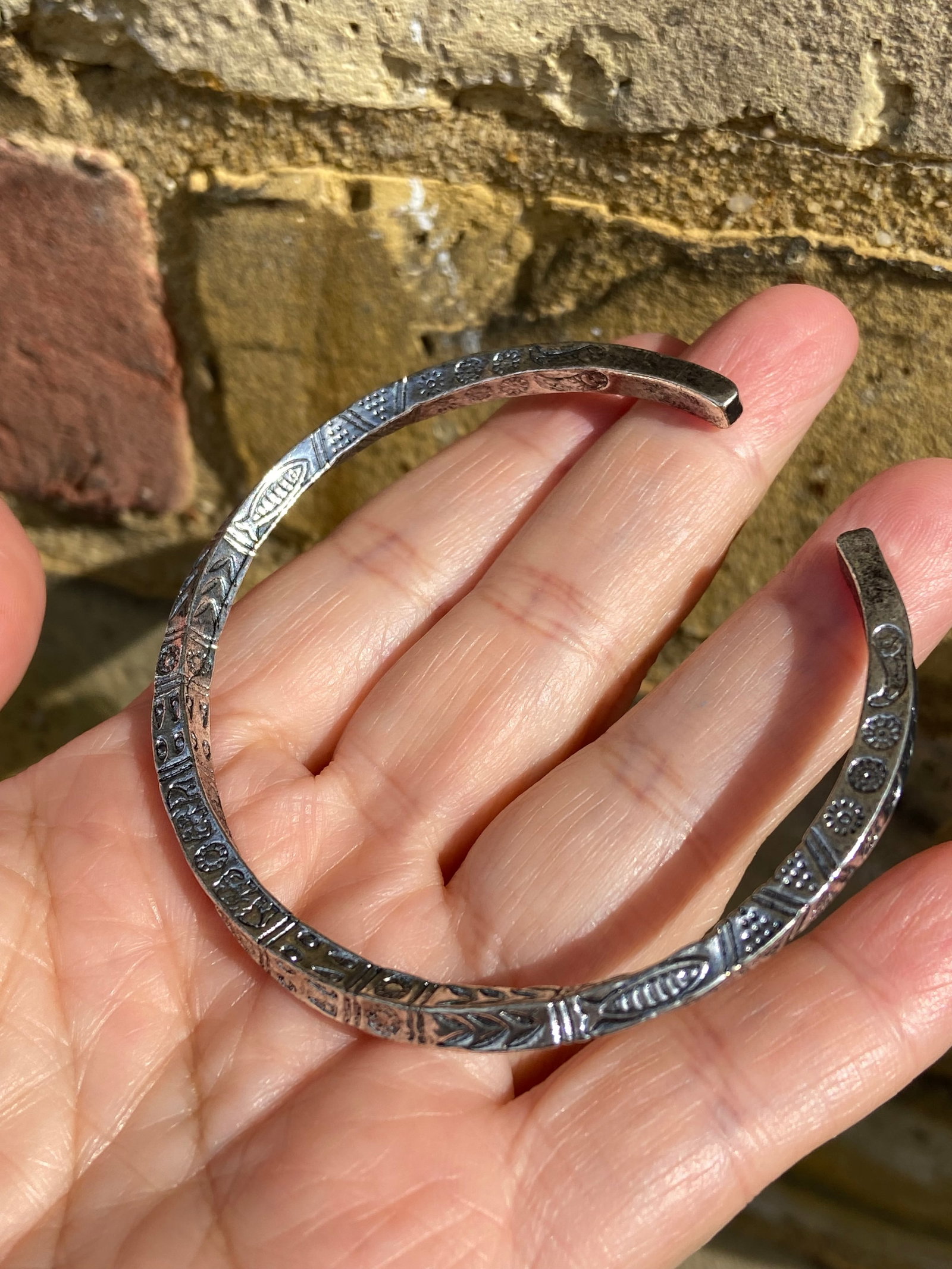 Eternal Totem Engraved Bangle - Titanium Steel - 3