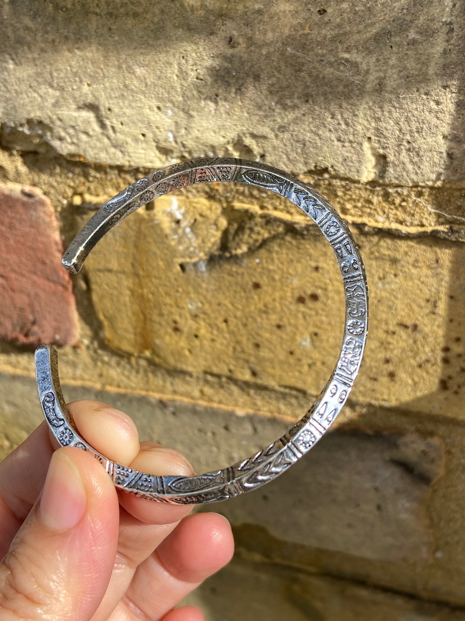 Eternal Totem Engraved Bangle - Titanium Steel - 4