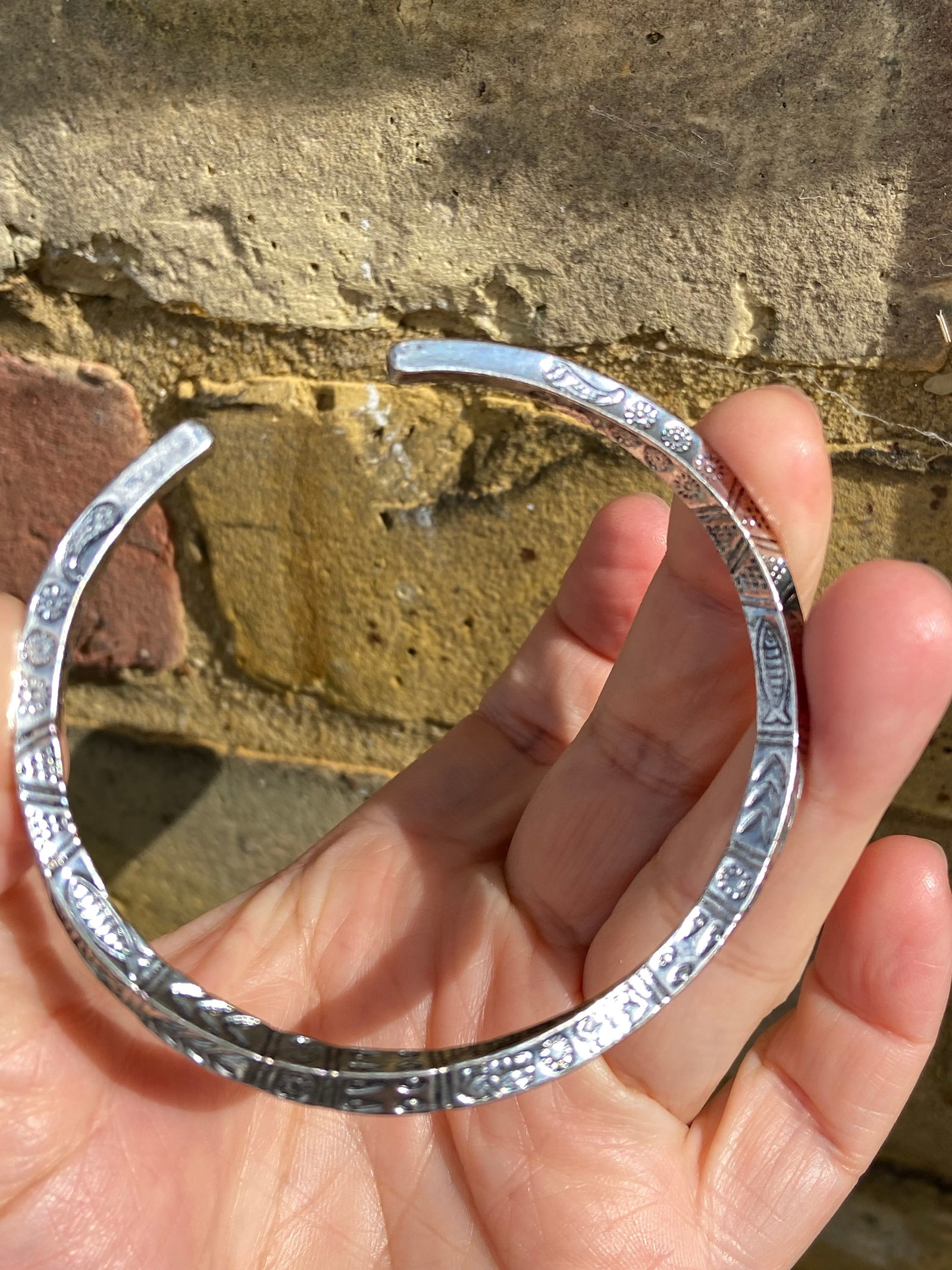 Eternal Totem Engraved Bangle - Titanium Steel - 5