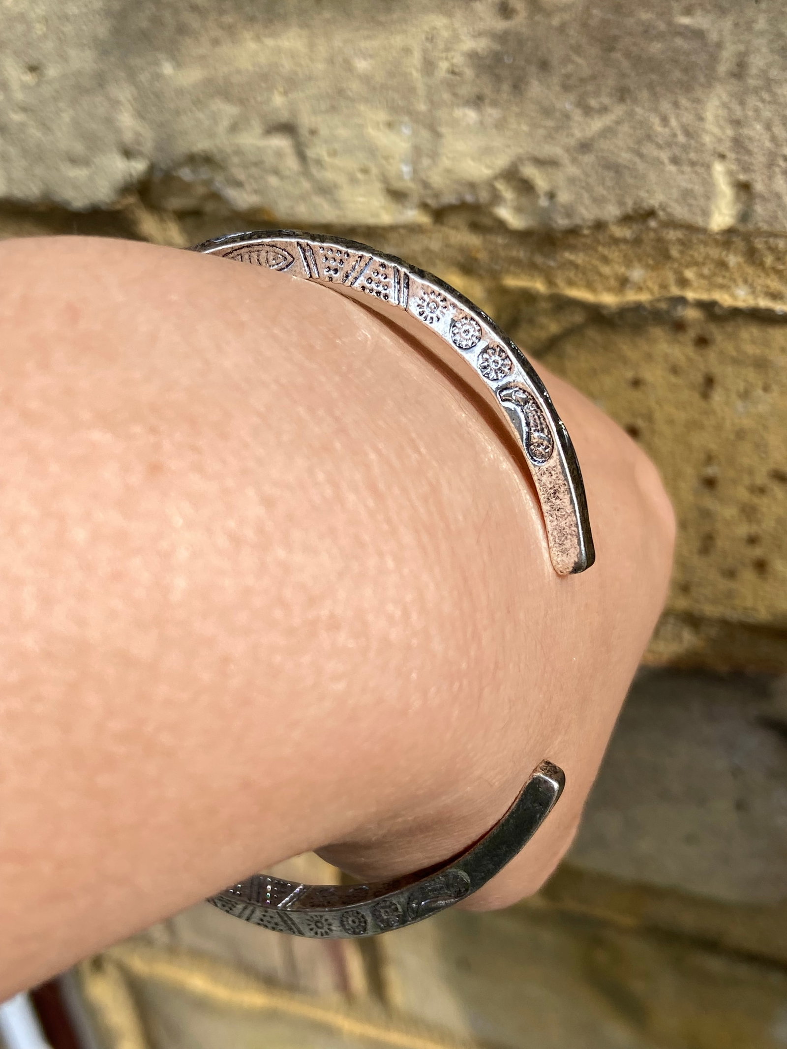 Eternal Totem Engraved Bangle - Titanium Steel - 8