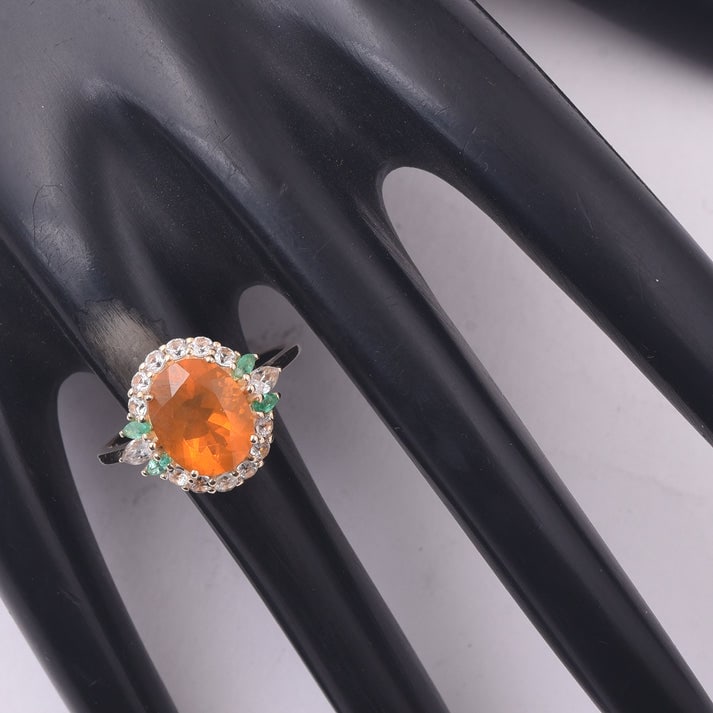 2.50 Ct Oval Fire Opal 9K Gold Ring - 2