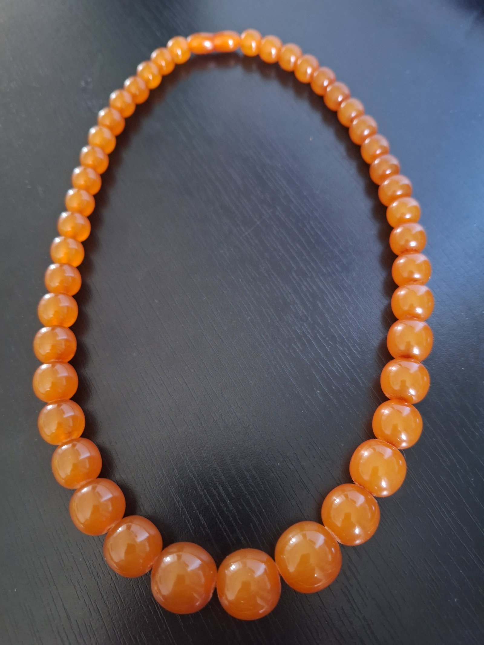 Vintage Russian Pressed Amber Necklace - 3