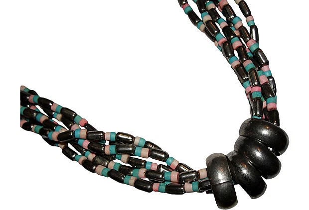 South East Asian Silver Tone Bead & Bone Necklace - 4