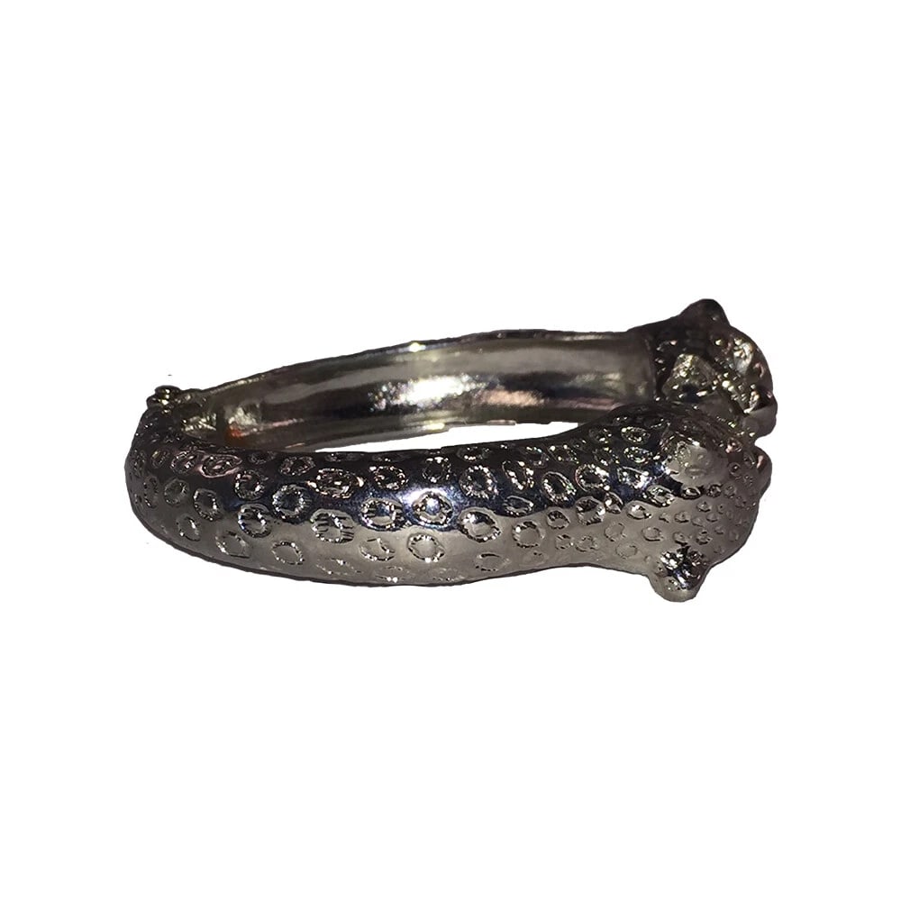 Silver Tone Cougar Animal Clamper Bracelet - 3