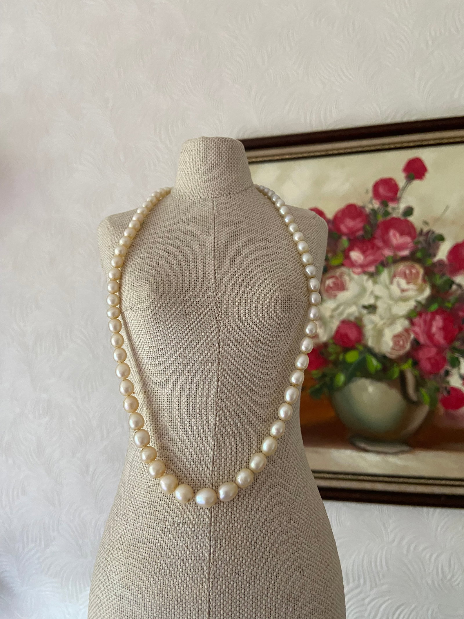 Vintage Graduated Freshwater Pearl Necklace - 4