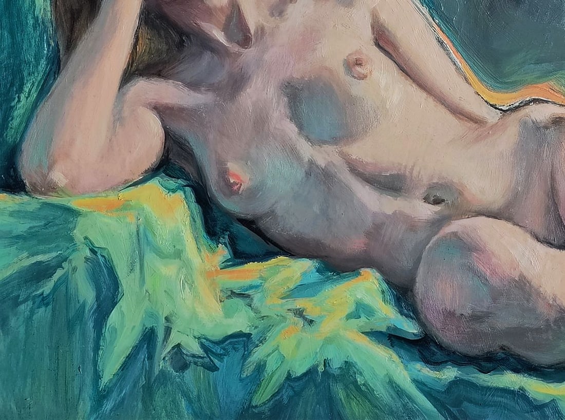 Oil painting Portrait of a dreamy girl Oksana Osnach - 3