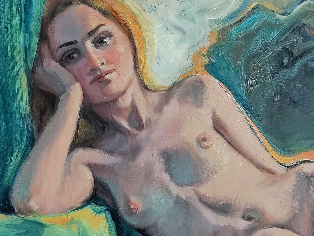 Oil painting Portrait of a dreamy girl Oksana Osnach - 4