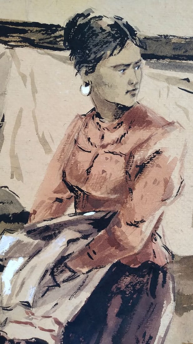 Watercolor painting Wash Unknown author - 3