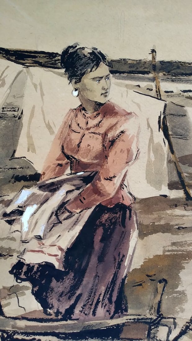 Watercolor painting Wash Unknown author - 4