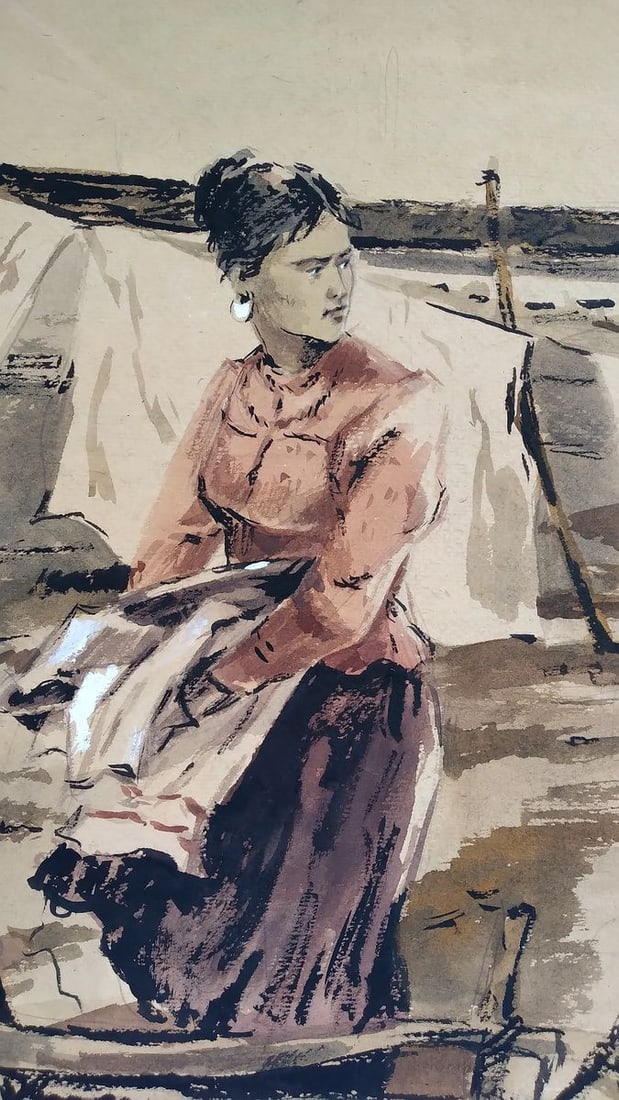 Watercolor painting Wash Unknown author - 5