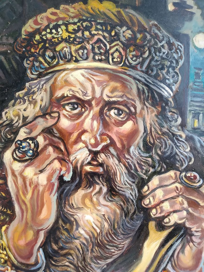 Oil painting Sage behind a book Alexander Arkadievich Litvinov - 3