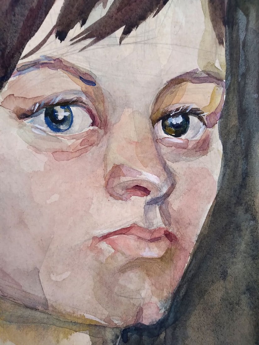 Watercolor painting Portrait of a girl Alexander Arkadievich Litvinov - 3