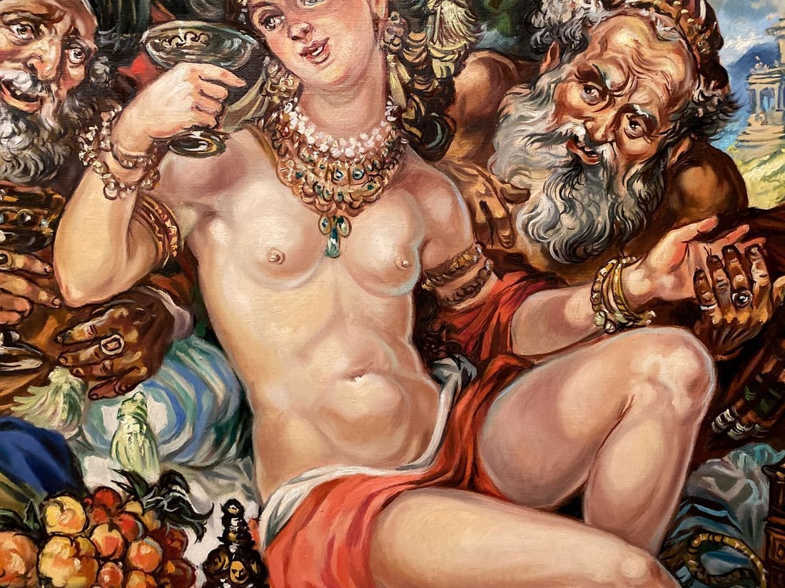 Oil painting Susanna and the Elders Alexander Arkadievich Litvinov - 6