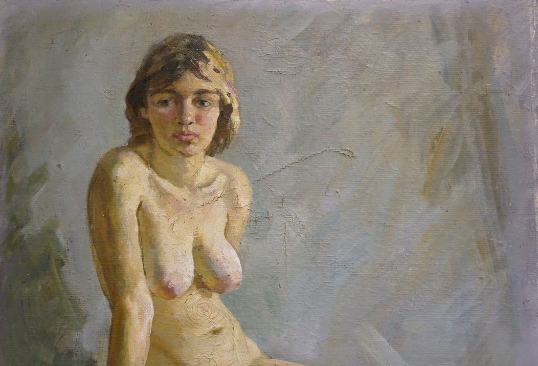Oil painting P. Yakimchuk Portrait of a naked girl - 4