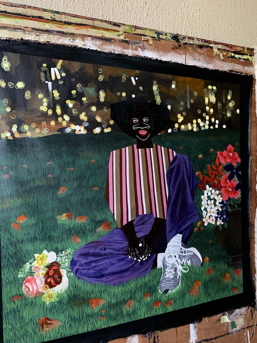 Acrylic painting Held by the night Akintomide Akinshola - 2
