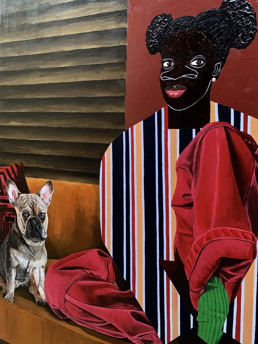 Acrylic painting Solemn dialogue Akintomide Akinshola - 3