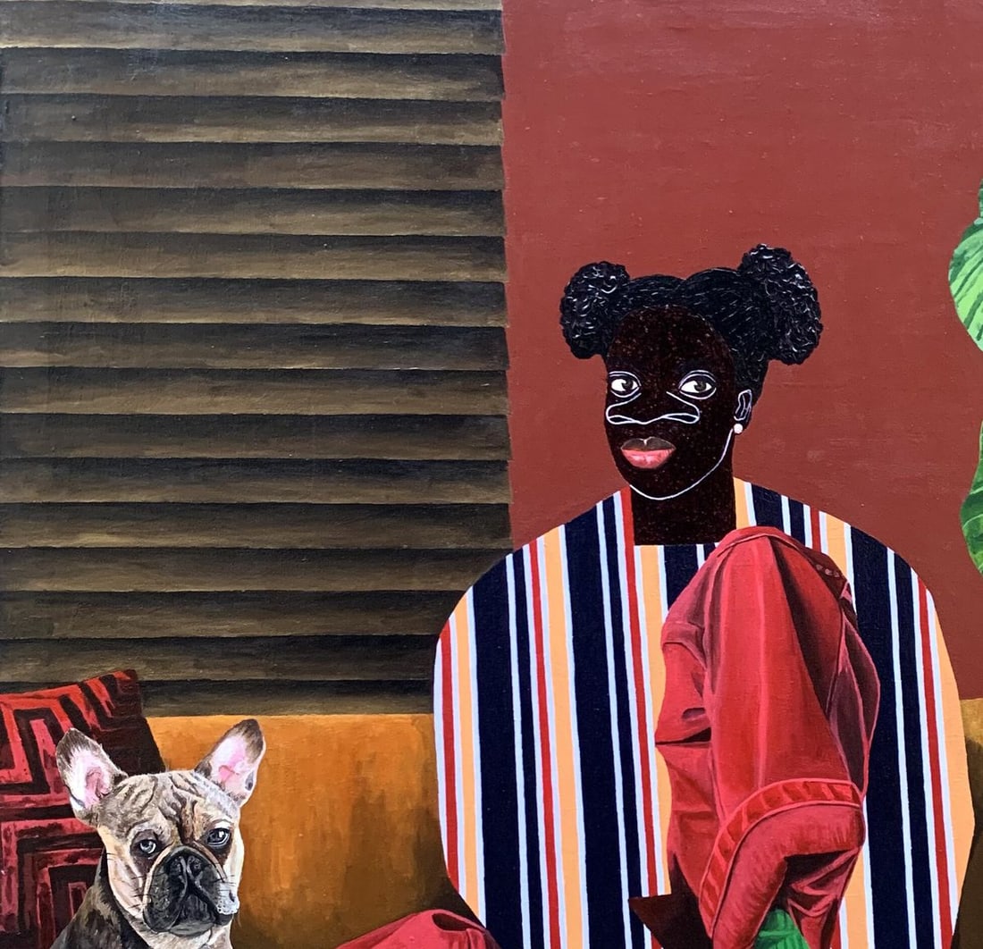 Acrylic painting Solemn dialogue Akintomide Akinshola - 4